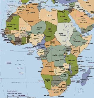 Snímek afrického kontinentu